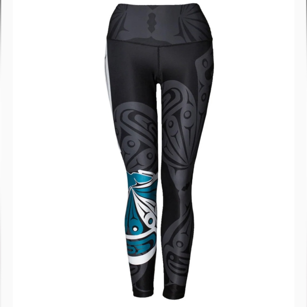 No-Mi-No-U Athleisure Hi-Waist ‘Butterfly’ Leggings. Made in Canada. Size Medium